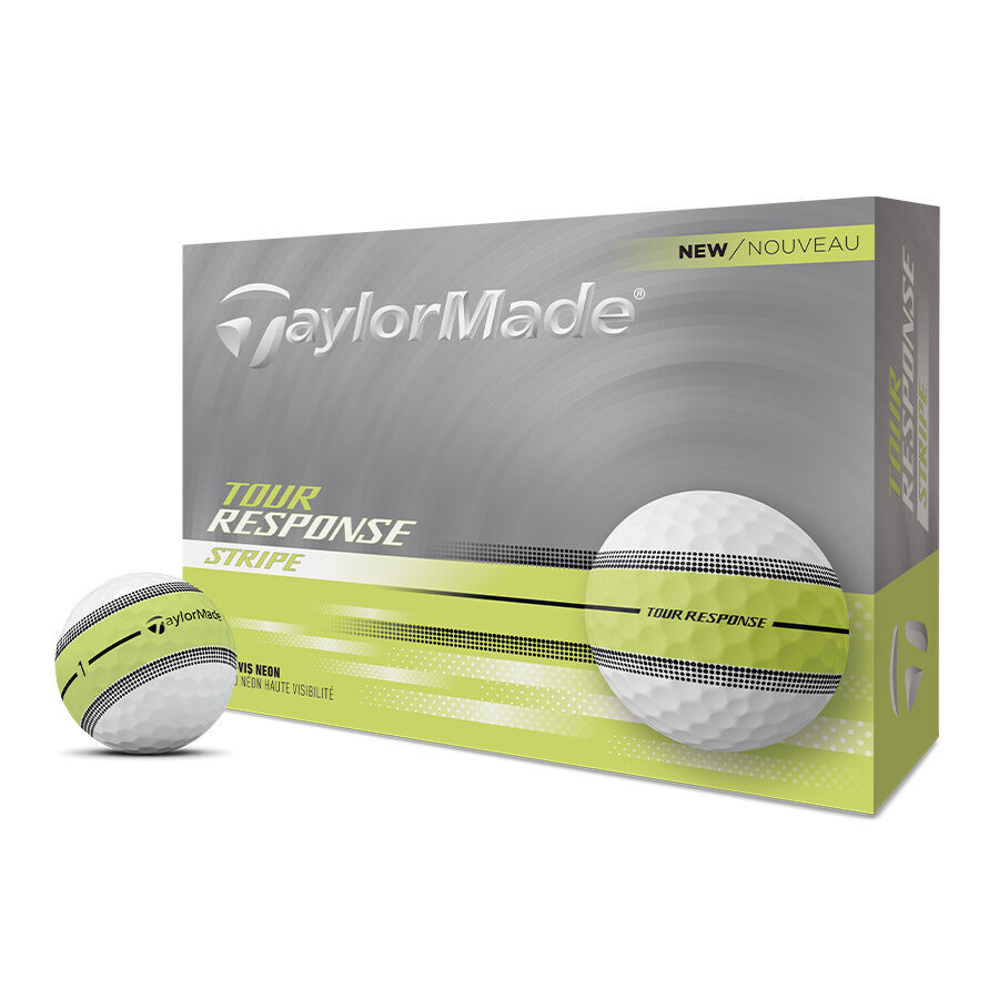 Taylormade Tour Response Stripe Golf Balls - Neon Yellow